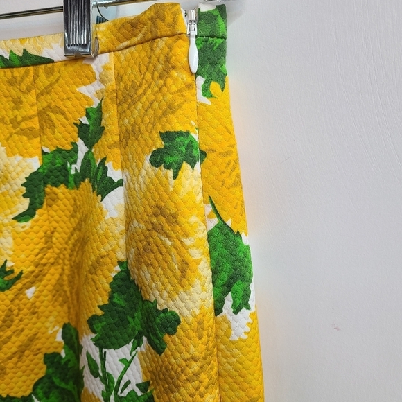 MICHAEL KORS Collection Waffle Texture Floral Print Pencil Skirt Size 2 - Picture 7 of 9